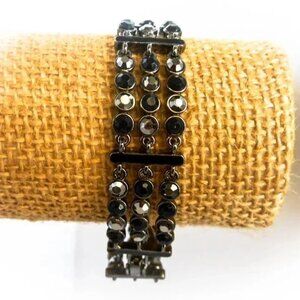 Vintage Hematite Multi-Strand 7.5" Bracelet